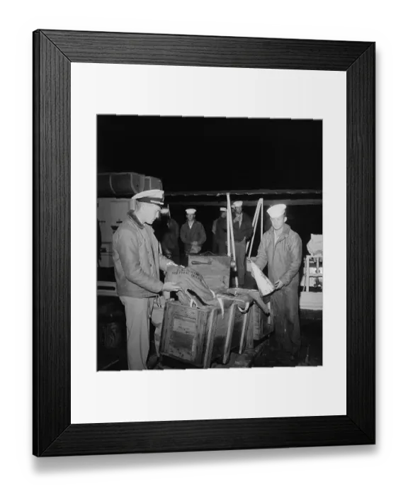 Framed Print : Marines Look at Life Preservers Framed Print : Marines Look at Life Preservers