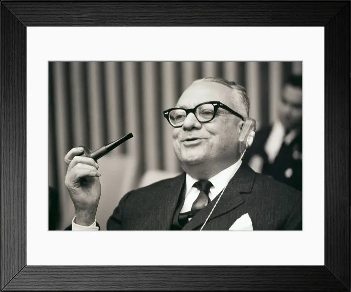 Framed Print : Romulo Betancourt with Pipe and Ear Device Framed Print : Romulo Betancourt with Pipe and Ear Device