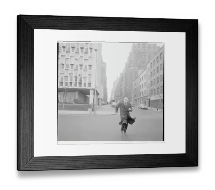 Framed Print : Author James T. Farrell Crossing Manhattan Street