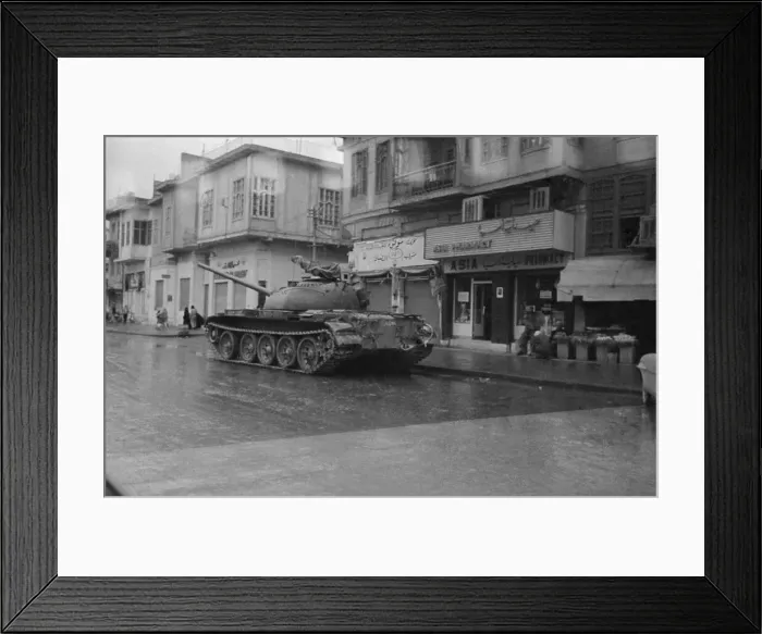 Framed Print : Iraqi Tank Patrols Streets Framed Print : Iraqi Tank Patrols Streets