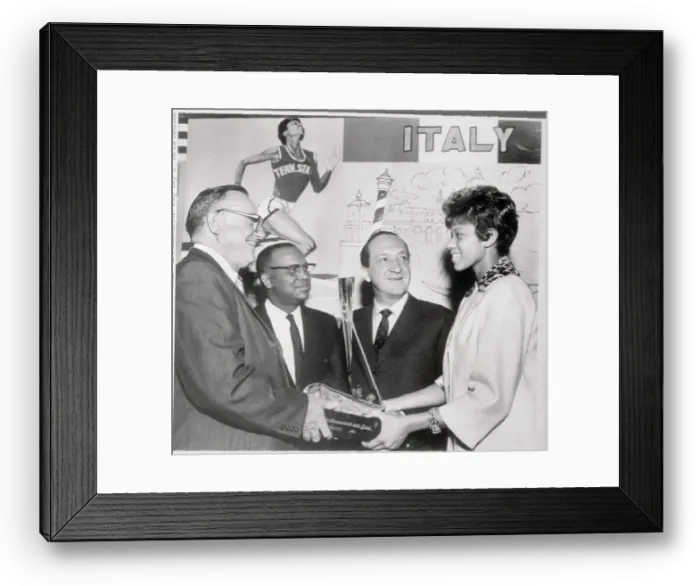 Framed Print : Wilma Rudolph Receiving Christopher Columbus Award Framed Print : Wilma Rudolph Receiving Christopher Columbus Award