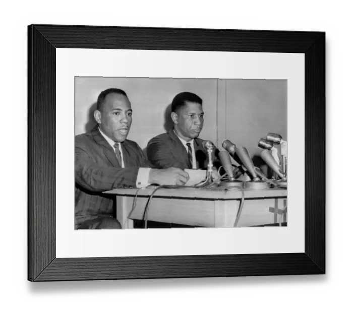 Framed Print : Medgar Evers and James H. Meredith at Press Conference Framed Print : Medgar Evers and James H. Meredith at Press Conference