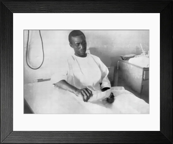 Framed Print : Clyde Kennard in Hospital Bed During Illness Framed Print : Clyde Kennard in Hospital Bed During Illness