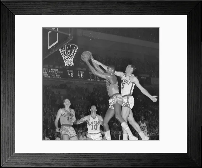 Framed Print : Wilt Chamberlain Snagging Rebound Framed Print : Wilt Chamberlain Snagging Rebound