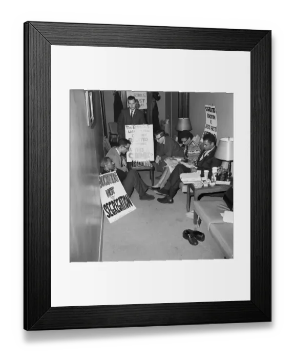 Framed Print : Demonstrators Protest School Segregation Framed Print : Demonstrators Protest School Segregation