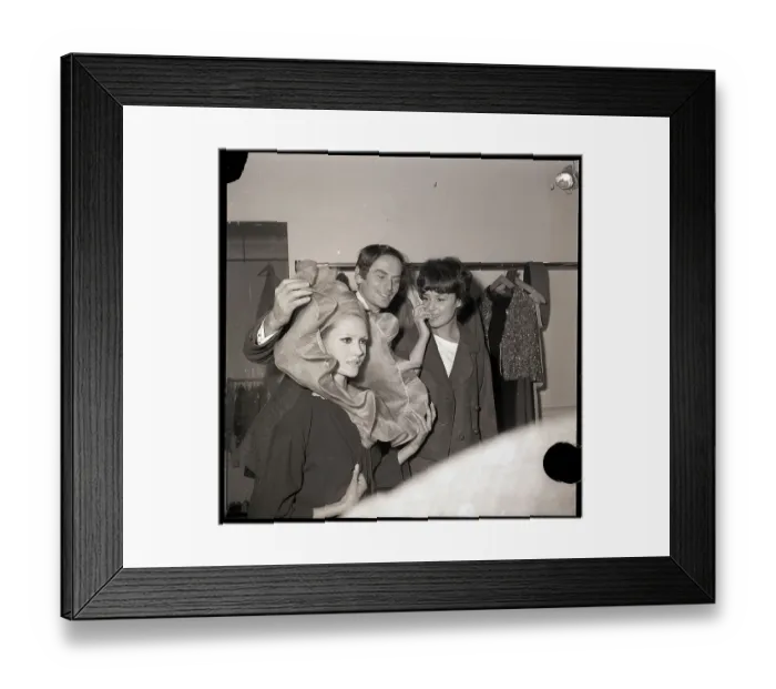 Framed Print : Pierre Cardin at 1963 Spring-Summer Fashion Show Framed Print : Pierre Cardin at 1963 Spring-Summer Fashion Show