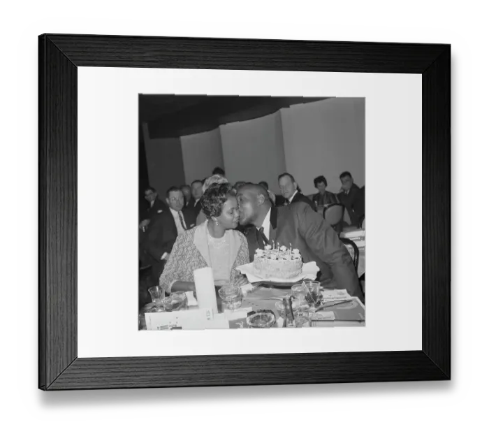 Framed Print : Boxing Champion Sonny Liston Kissing His Wife Geraldine Framed Print : Boxing Champion Sonny Liston Kissing His Wife Geraldine