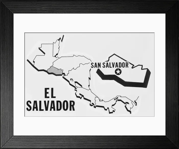 Framed Print : Location Map of El Salvador Framed Print : Location Map of El Salvador