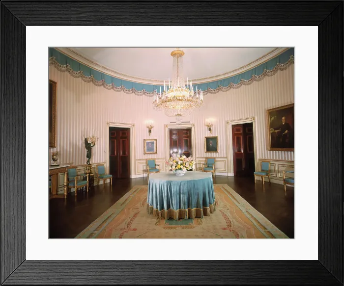 Framed Print : Blue Room in White House after Restoration Framed Print : Blue Room in White House after Restoration