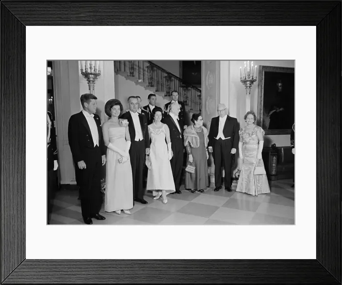 Framed Print : Kennedys With Dinner Guests Framed Print : Kennedys With Dinner Guests