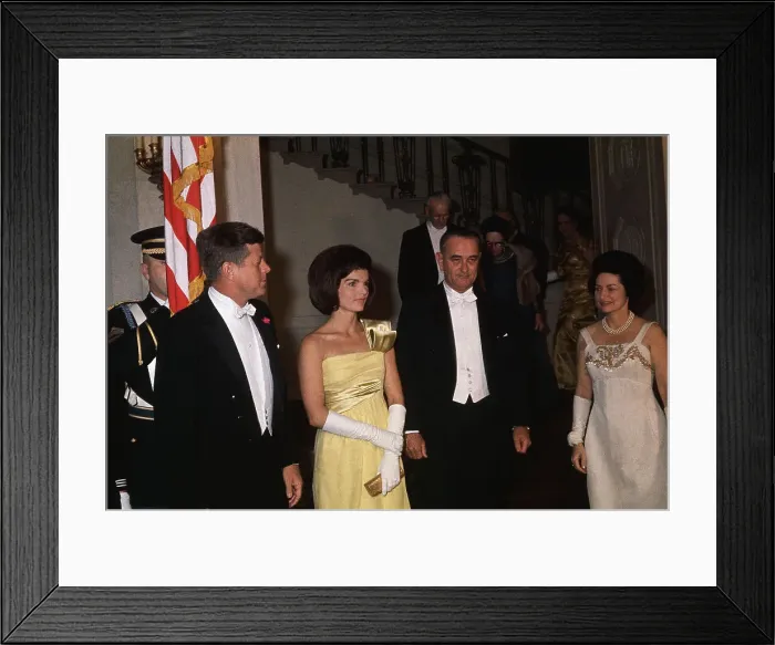 Framed Print : President and Jacqueline Kennedy With Vice President and Mrs. Johnson Framed Print : President and Jacqueline Kennedy With Vice President and Mrs. Johnson