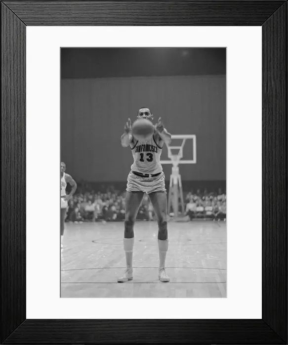 Framed Print : Wilt Chamberlain Throwing Basketball Framed Print : Wilt Chamberlain Throwing Basketball