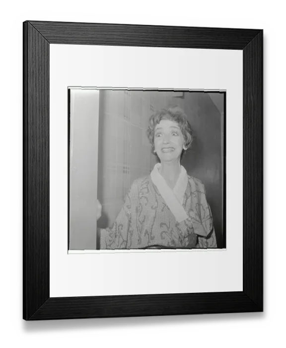 Framed Print : Actress Mildred Dunnock Backstage After Play Premiere
