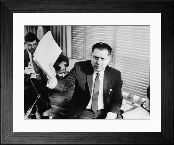 Framed Print : Jimmy Hoffa Waving Contract Framed Print : Jimmy Hoffa Waving Contract