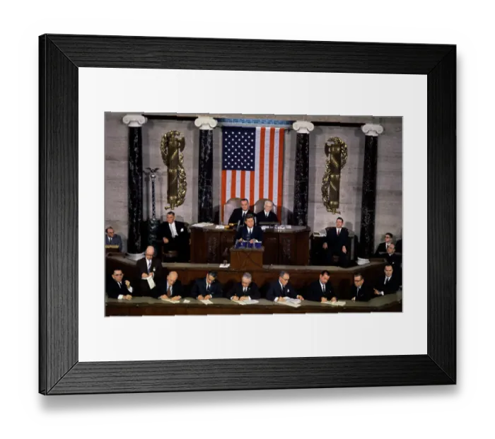 Framed Print : John F. Kennedy Giving the State of the Union Framed Print : John F. Kennedy Giving the State of the Union