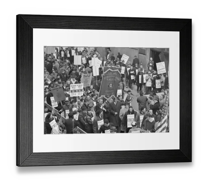 Framed Print : Striking Typesetters March with Banner Framed Print : Striking Typesetters March with Banner