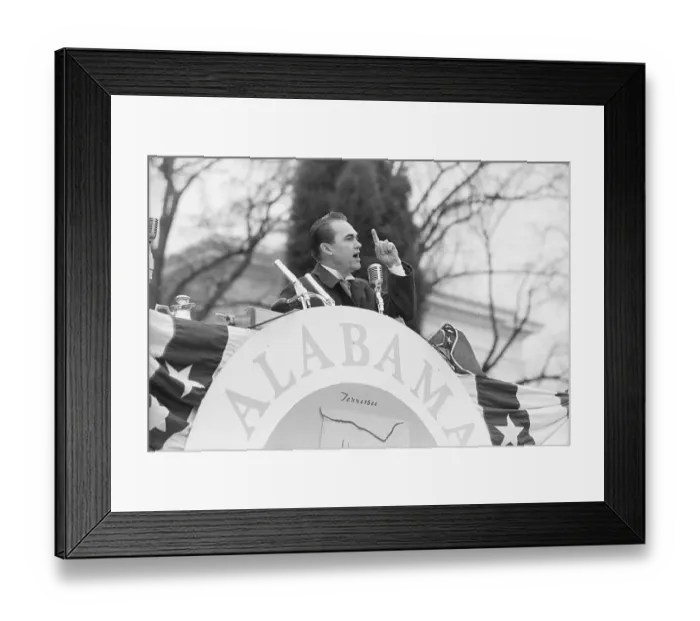 Framed Print : Governor Wallace Promoting Segregation in Inaugural Speech Framed Print : Governor Wallace Promoting Segregation in Inaugural Speech