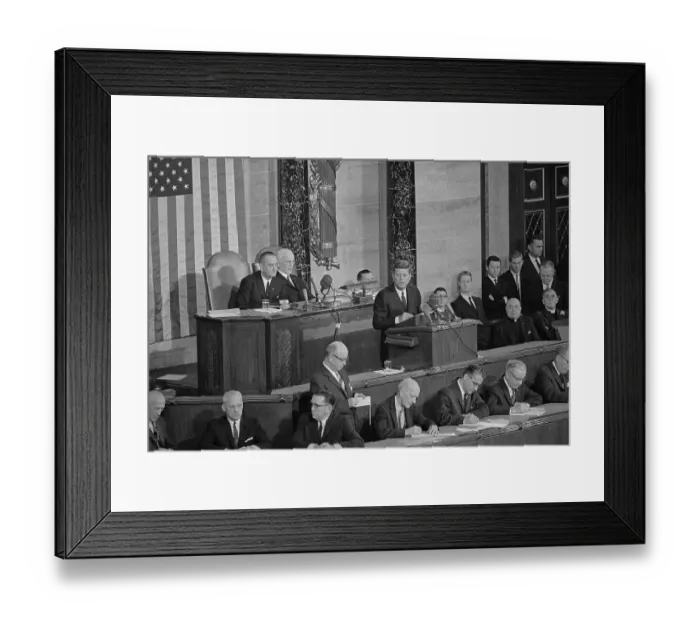 Framed Print : John Kennedy Addressing Congress Framed Print : John Kennedy Addressing Congress