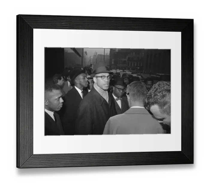 Framed Print : Malcolm X Standing In Crowd Framed Print : Malcolm X Standing In Crowd