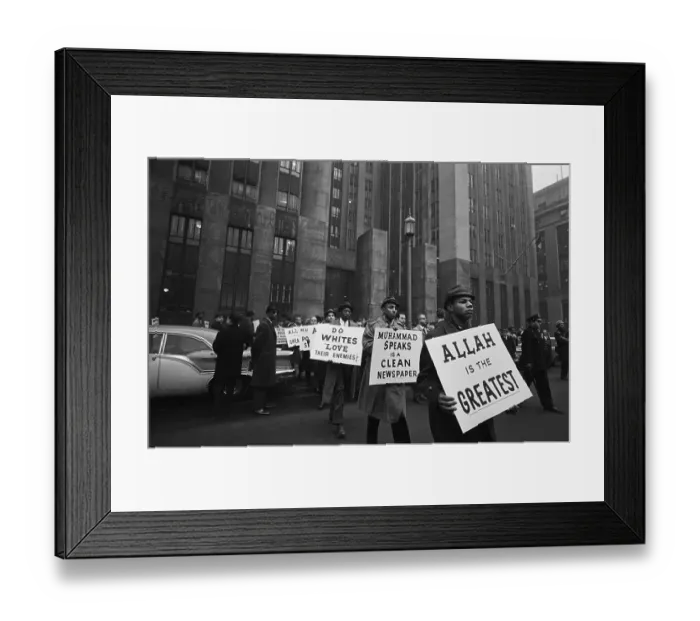 Framed Print : African American Muslims Picketing