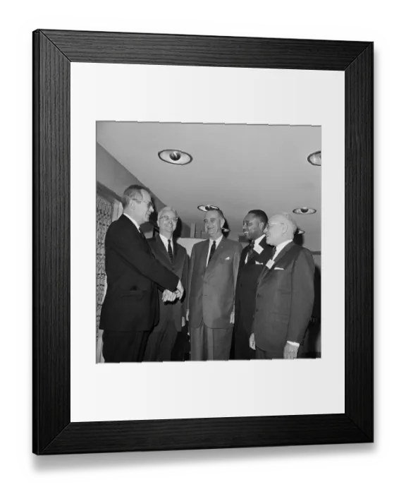 Framed Print : Vice President Johnson With Education Leaders Framed Print : Vice President Johnson With Education Leaders
