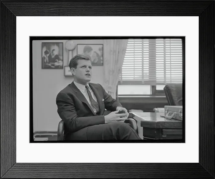 Framed Print : Edward Moore Kennedy Appearing Shocked