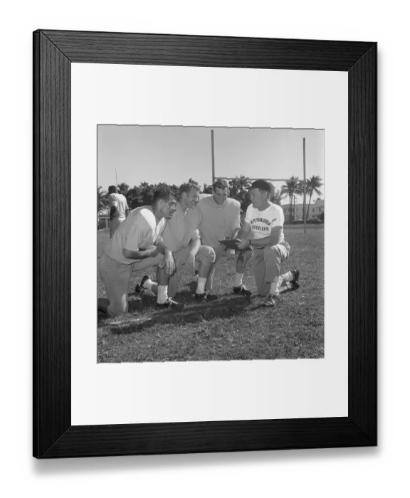 Framed Print : Coach Ray Parker with football players Preston Carpenter, Buddy Dial and John Burrell Framed Print : Coach Ray Parker with football players Preston Carpenter, Buddy Dial and John Burrell
