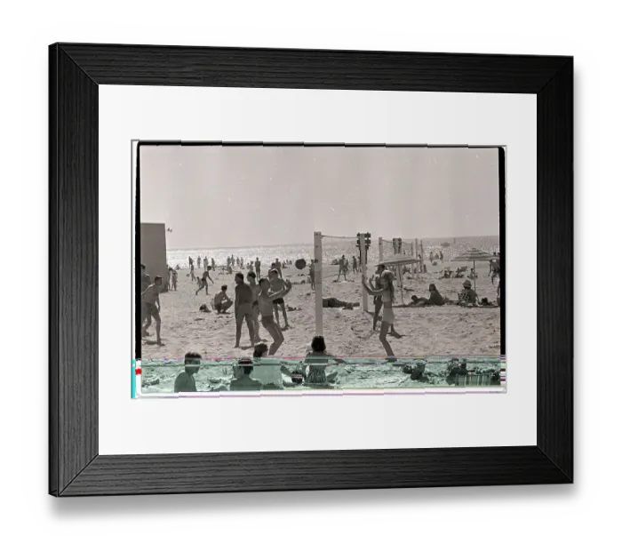 Framed Print : Beachgoers Playing Volleyball Framed Print : Beachgoers Playing Volleyball
