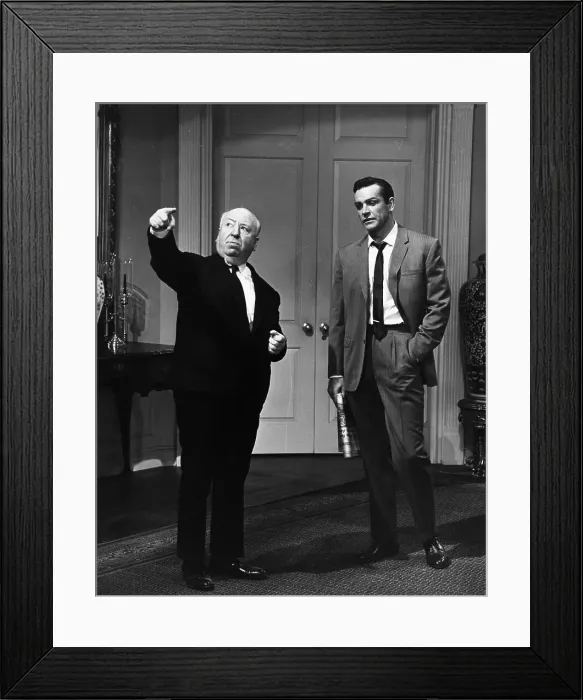 Framed Print : Alfred Hitchcock Directing Sean Connery Framed Print : Alfred Hitchcock Directing Sean Connery