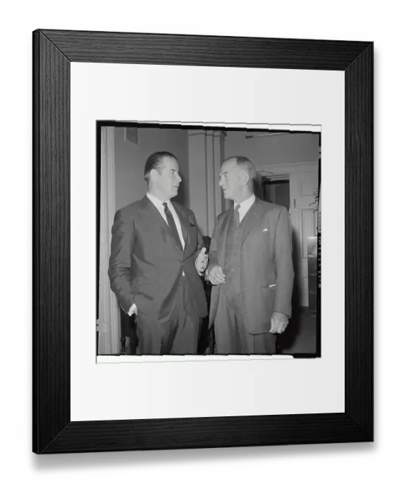 Framed Print : Portraits of Gerhard Schroeder and William Fulbright Framed Print : Portraits of Gerhard Schroeder and William Fulbright