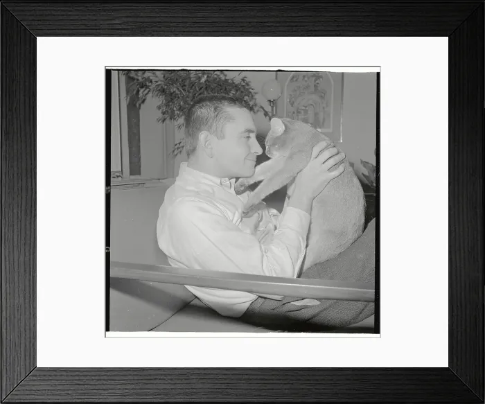 Framed Print : Edward Albee Holding Cat Framed Print : Edward Albee Holding Cat