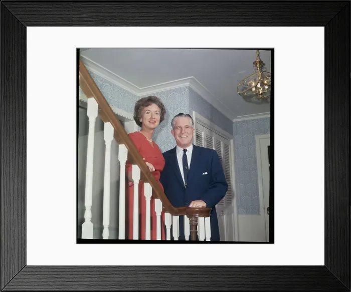 Framed Print : George Romney and Wife Smiling Framed Print : George Romney and Wife Smiling
