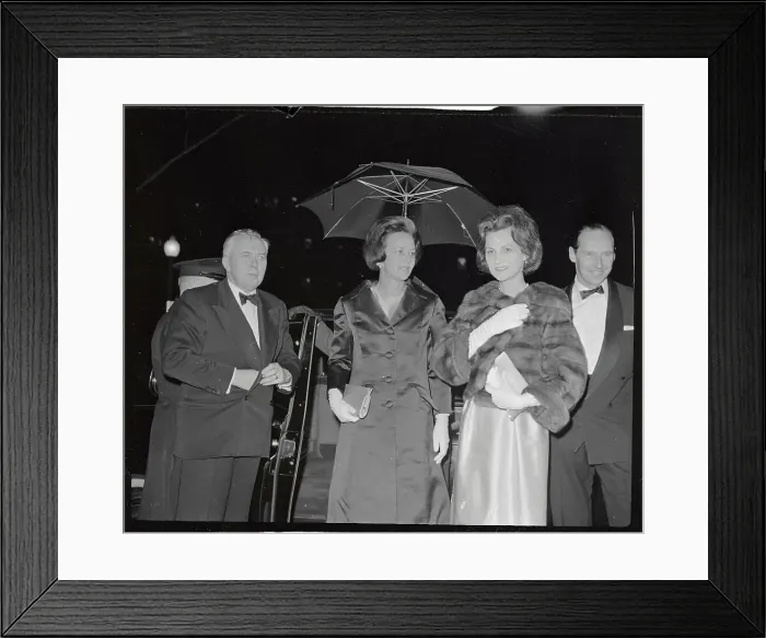 Framed Print : Harold Wilson and Friends Attending Theater Event Framed Print : Harold Wilson and Friends Attending Theater Event