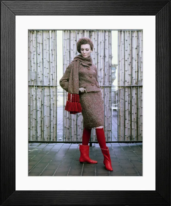 Framed Print : Model Wearing Bonnie Doon Fashion Framed Print : Model Wearing Bonnie Doon Fashion