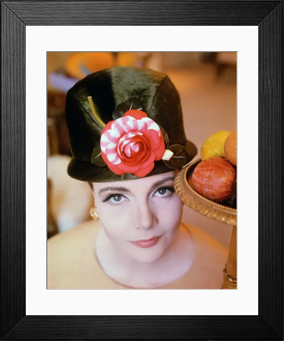 Framed Print : Model Wearing Christian Dior Hat Framed Print : Model Wearing Christian Dior Hat