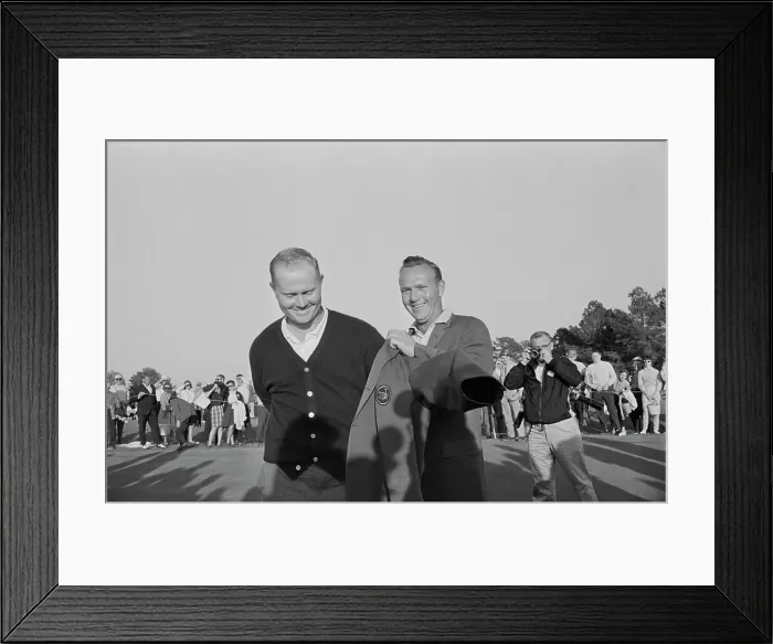 Framed Print : Jack Nicklaus Receiving Green Jacket Framed Print : Jack Nicklaus Receiving Green Jacket