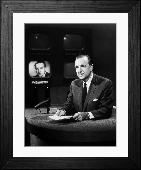Framed Print : Walter Cronkite Broadcasting News Framed Print : Walter Cronkite Broadcasting News