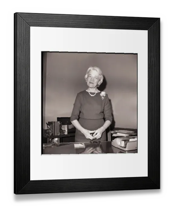 Framed Print : Margaret Chase Smith Standing at Desk Framed Print : Margaret Chase Smith Standing at Desk
