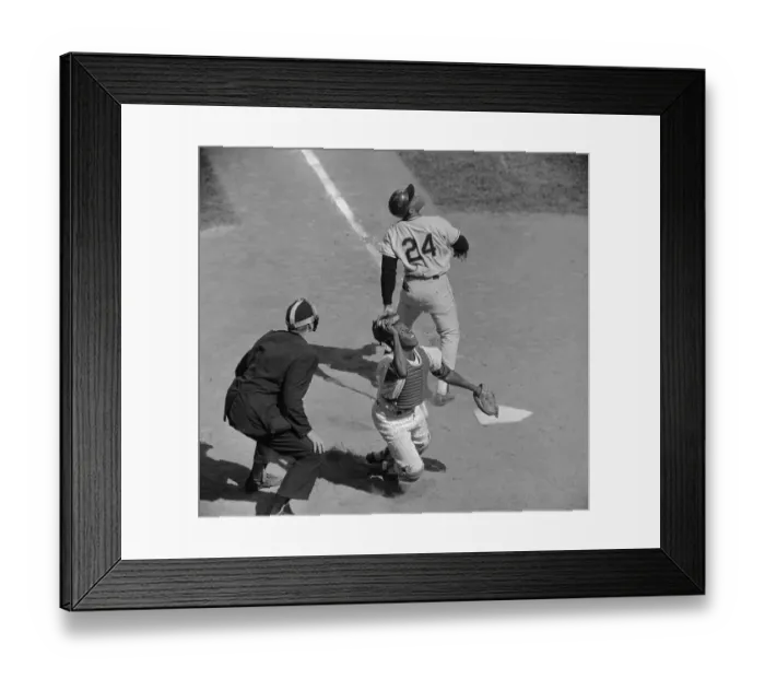Framed Print : Willie Mays Fouling The Ball Framed Print : Willie Mays Fouling The Ball