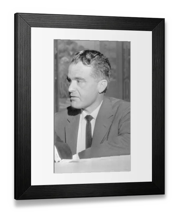 Framed Print : Jack Valenti Sitting at Table Framed Print : Jack Valenti Sitting at Table