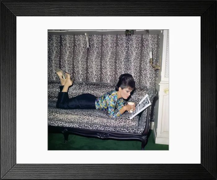 Framed Print : Singer Connie Francis Reading Magazine