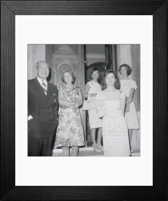 Framed Print : Jacqueline Bouvier Kennedy Wearing Dotted Dress Framed Print : Jacqueline Bouvier Kennedy Wearing Dotted Dress