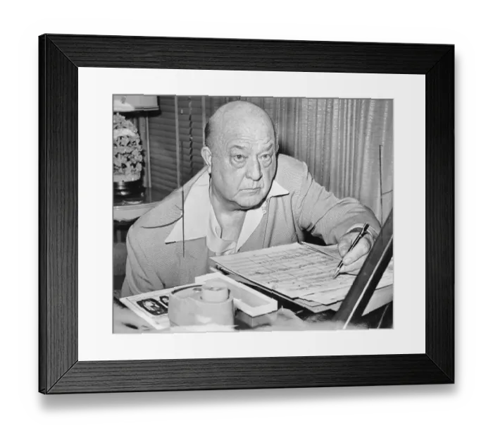 Framed Print : Composer Ferde Grofe Working on Music Score Framed Print : Composer Ferde Grofe Working on Music Score