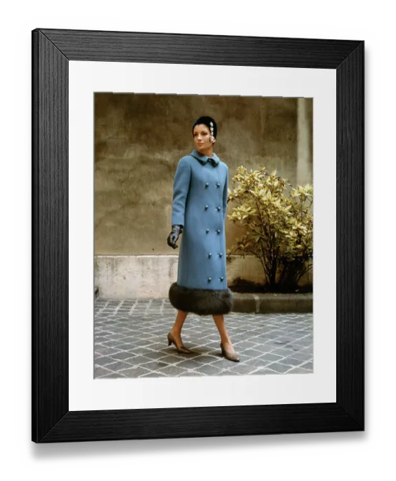 Framed Print : Model Wearing Coat by Pierre Cardin Framed Print : Model Wearing Coat by Pierre Cardin