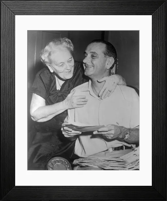 Framed Print : Rebekah Johnson Hugging Lyndon Johnson Framed Print : Rebekah Johnson Hugging Lyndon Johnson