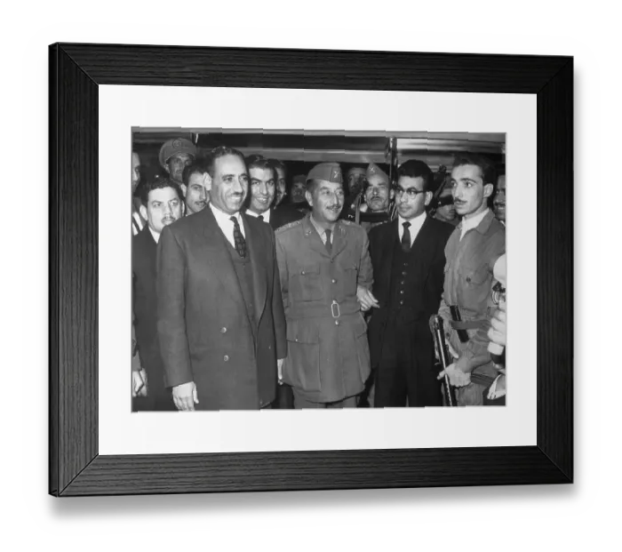 Framed Print : Iraqi President Abdul Salam Arif with Followers Framed Print : Iraqi President Abdul Salam Arif with Followers