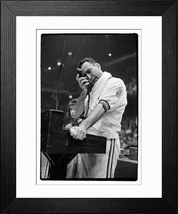 Framed Print : Bob Cousy Crying While Making Speech Framed Print : Bob Cousy Crying While Making Speech