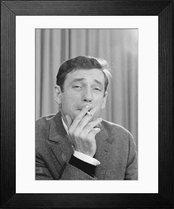 Framed Print : Yves Montand Being Interviewed Framed Print : Yves Montand Being Interviewed