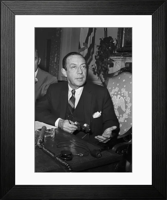 Framed Print : Mayor Robert F. Wagner Sitting at Desk