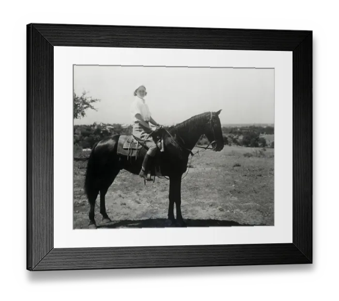 Framed Print : Lady Bird Johnson Riding Horse Framed Print : Lady Bird Johnson Riding Horse